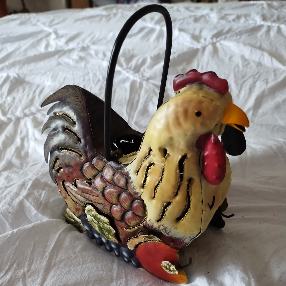 Colorful Rooster Metal Candle Holders - Red, Blue, Green - Picture 3 of 7